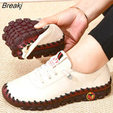 Loafers Women's Casual Shoes 2022 New Summer Leather Flats Comfortable Slip on Mom Shoe Plus Size Oxfords Mujer