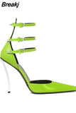 Heel Shoes For Women Slingback Summer Pointed Toe Ladies Sandals Stiletto Sexy Nightclub Party High Heels Single