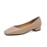 Spring New Flat Women Shoes Loafers Simple Low Heels Office Work Casual Shoes Slip on Flat Footwear Ladies Square Toe