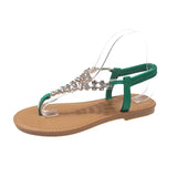 New Flat Transparent Rhinestones Pintoe Women's Sandals, Fashion Casual Light Beach Cool, Shoes