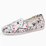 Mouth Shoes Woman Flats Dress Canvas Rubber Cotton Fabric PU Basic Shoes Woman Flats Shallow Mouth Dress Basic PU
