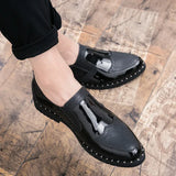 leather shoes Casual Men Brogue Patent Leather Shoe Man lace up Oxford Dress Shoes Elevator Formal club party