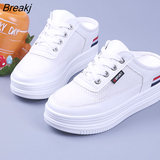Women's Shoes Summer Mules White Slippers Platform Casual Mesh Hollowed Student Outdoor Breathable Spring Footwear Fashion