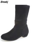 Autumn Women Boots Ladies Thick Fur Ankle Boots Plus Size Women Pumps Women High Heel Platform Rubber Shoes Snow