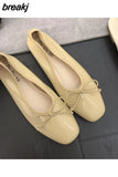 Bow Knot Flats Slip On Casual Shoes Women Boat Ballet Flat Ballerina Soft Moccasins Female New Fashion Gold Sliver