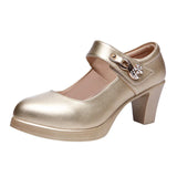 Women High Heels Block Heels Gold Silver Wedding Shoes Women Pumps 2023 Rhinestone 10cm Party Dress Shoe Plus Size