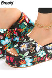 Women Wedge Slippers Platform Flip Flops Outdoor Beach 2023 Sandals Ladies Slides Indoor Zapatillas Mujer