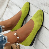 Spring and Autumn New Fashion Round Head Solid Light Mouth Candy Mesh Breathable Large Women's Flat Shoes Single