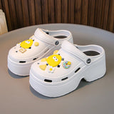 New Diy Clogs Sandals Women Summer Eva Closed Toe Chunky Platform Slippers for Woman Non Slip Thick Bottom Beach