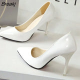 Women Shoes Pointed Toe Pumps Patent Leather Dress High Heels Boat Shoes Wedding Shoes Zapatos Mujer