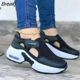Mujer 2022 Fashion Breathable Mesh Platform Sneakers Round Toe Wedge Casual Sports Shoes Comfort Flats Basket