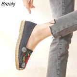 2023Women's Flats Fisherman Shoe 2023 Spring Hemp Fashion Embroidery Ladies Shoes Casual Shoes Women Breathable Canvas