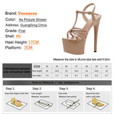 Women Shoes Black 2023 New 17CM Club High-Heeled Platform Waterproof Pole Dance Stripper Shoes Models Walk Show High