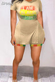 Summer New Printing Shorts Sets Women Round Neck Side Slit Top And Shorts Two Piece Set Fashion Streetwear 2pcs