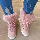Breakj Short-Haired Long Hairy Leather Snow Boots Women's Wind Plus Thick