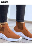 Women Sneakers Trainers Platform Shoes Slip On Woman Buckle Zapatos De Mujer Ladies Vulcanize Big