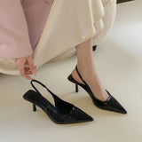 Sexy Mid Heels Women Pointed Toe Sandals Shallow Shoes Women Designer Trendy Dress Pumps Slip on Women's Pointed Toe