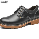 Fashion Genuine Leather Shoes Men Footwear Cow Leather Mens Casual Shoes Soft Comfortable Male Shoes Thick Sole