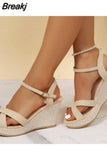 Women Sandals Heels Summer Sandals with Wedge Elegant Heeled Shoes for Women Platform Sandalias Mujer Lightweight Wedges