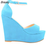 Women Summer Shoes 2023 Sexy Open Toe Ankle Strap Platform High Heels Wedge Sandals Party Wedding Dress Ladies Shoes