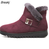 Boots Women Warm Plush Snow Boots for Women Ankle Botas Mujer Zipper No-slip Loafers Ladies Casual Comfort botas
