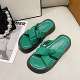 Slippers Flat Slipers Women Med Slides Fashion Platform Soft 2023 Luxury PU Rome Retro Basic House Slippers Platform