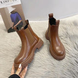Autumn Winter Boots Women 2023 Platform Brown Black Ankle Boots for Women Retro Shoes Fur Short Chunky Punk
