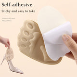 Women Forefoot Pad for Shoes Relief Forefoot Insert Half Size Insoles Non-slip Sole Shoe Breathable Sweat Absorbing Foot