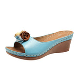 Breakj Flower Sandals Platform Platform Platform With Low Women's Slippers Wise Large Size