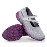 New Women's Mesh Shoes Breathable Casual Shoes Spring Women Comfort Light Walking Shoes Slip on Non-slip Flat Mom