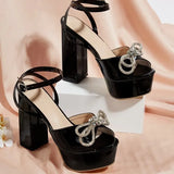 Heel Shoe Roman Style Navy Blue Pumps Sandals Ladies 2024 Basketball Platform Low-Heeled Orange Beige African Latest