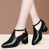 Women Casual European Design High Quality Spring Lace Up Shoes Lady Cool Comfort Black Stylish Heel Boots Botas Femininas