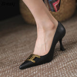 Retro French High Heels Women's 2023 New Stiletto Comfortable Leather Pointed Shoelaces Banquet Dress Up 35-40