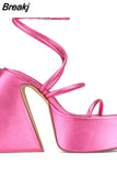 New Platform Sandals For Women Hoof Heels High Platform Chunky Heels 2023 Summer Sexy Elegant Fashion Woman Sandals