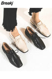 Women Designer Casual Shoes Ladies flats Footwear Square toe Low heel lazy loafers shoes