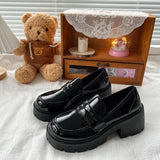 Women's Loafers 2023 Spring/Autumn British Style Slip-on Platform Mary Jane Shoes Girls Japanese School Jk Uniform Lolita
