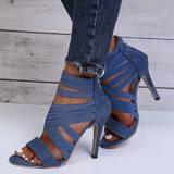 Summer Women's Sandals Elastic Roman Sexy All-match High Heels 9cm Sexy Sandals, Nightclub Girls High Heels Hot Dance
