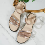 Women's Braided Sandals Summer 2024 Flat Sandals Woman Shoes Elegant Girls Sandalias Dress Shoe for Student Plus Size