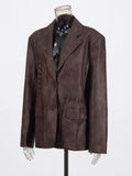 Vintage Wind Washing Water Loose Stumbling Suit 2025 Summer New Temperament Niche Wear Rope Design Suit Jacket