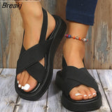 Sandals Women Wedges Sandal Ankle Buckle Open Toe Fish Mouth Platform Swing Summer Woman Beach Shoes Fashion 2023