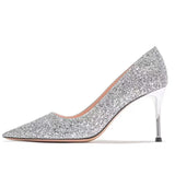 High Heels Shoes Woman Basic Pumps 2023 Shiny Grete Bridal Shoes Sequins Fashion Party Sexy Thin Heels Women Shoes