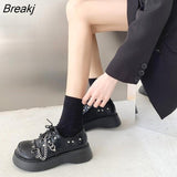 Shoes Lolita Shoes Mary Janes Women's Shoes Chain Uniform Jk Student Shoes Women Girl Round Toe Lolita Vintage