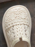 Women's Shoes 2023 Summer New Hollow Breathable Mesh Shoes Literary Retro Flat Shoes Women's
