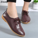 Genuine Leather Summer Loafers Women Casual Shoes Moccasins Soft Pointed Toe Ladies Footwear Women Flats Shoes