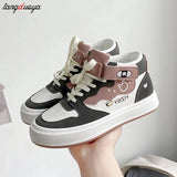 shoes Women's Mid Top Casual Shoes 2024 Spring Autumn Versatile Breathable Sneakers Thick Soled Shoes Woman