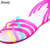 New Fashion Women Comfortable Sandals Summer New Candy Color Women Cute Shoes Peep Toe Outdoor Beach Shoes Woman