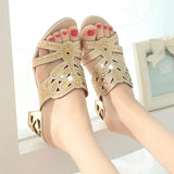 Rhinestone Sandals for Women Summer 2023 Thick High Heels Gladiator Sandals Woman Slip On Beach Slippers Flip