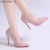 Autumn New Red Sole Women Pumps Korean Style Fashion Pointed High Heels Bright Leather Shallow Mouth Woman