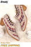 New Women Sandals Summer GLADIATOR Fashion Stitching Pointed Toe Ladies Heel Shoes Female Casual Sandalias Mujer Size
