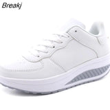 Women Sneakers 2023 Breathable Waterproof Wedges Platform Vulcanize Shoes Woman Spring Luxury Leather Casual Tennis Feminino